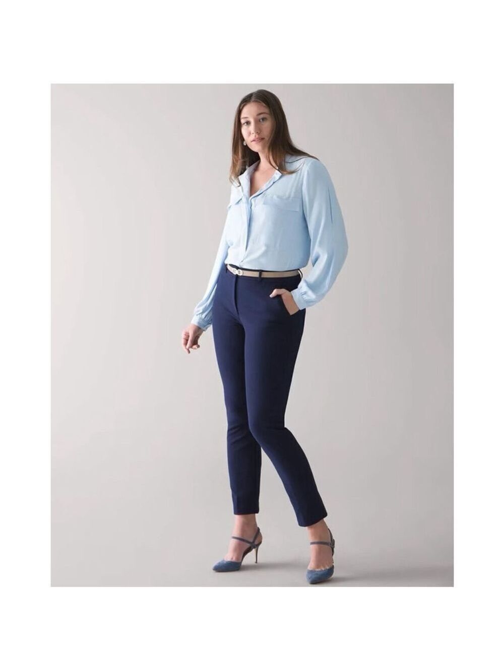 White House Black Market Navy Classic Slim Ankle Pants Size 00